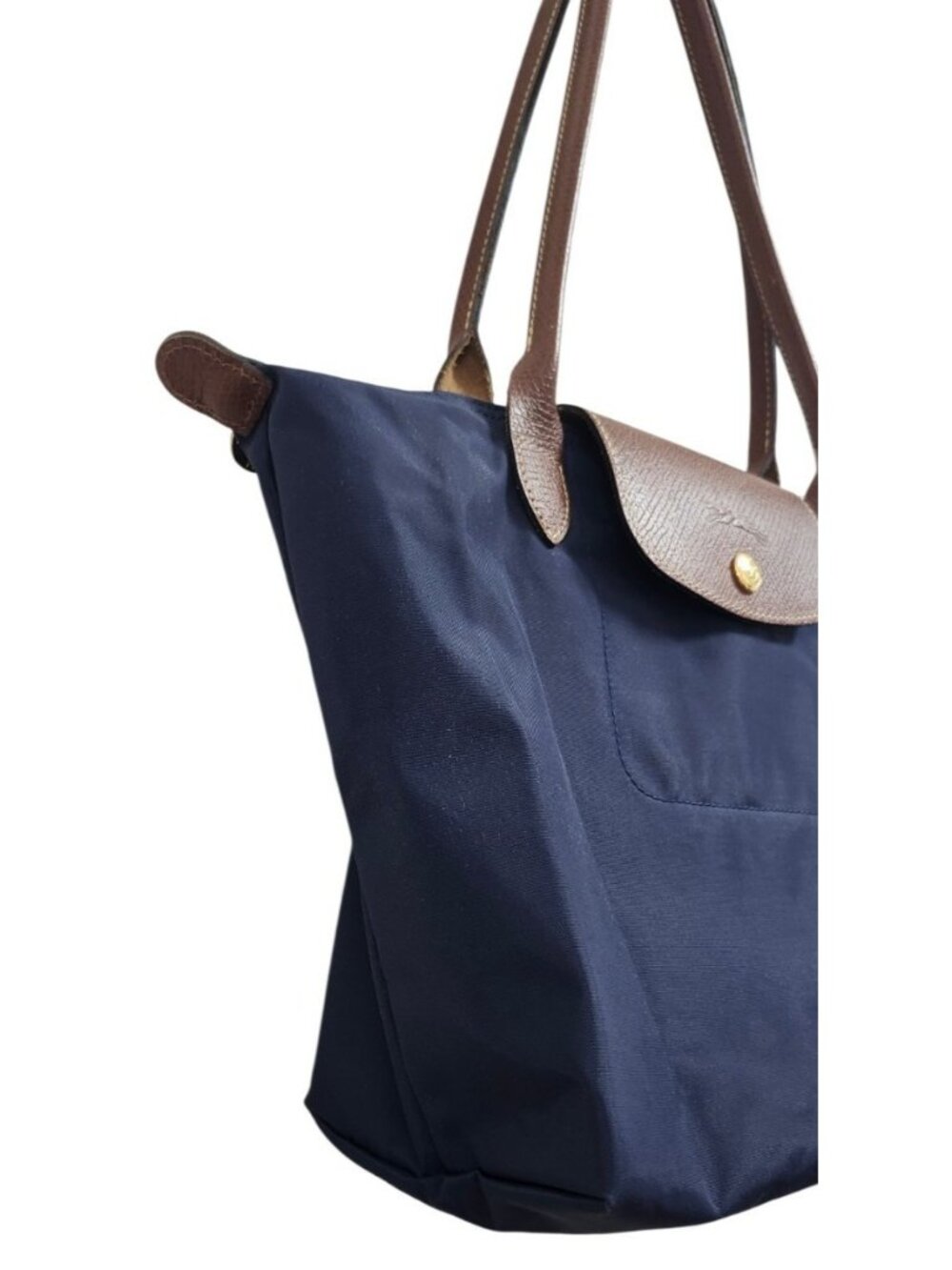 Longchamp Le Pliage Women's Medium Navy Nylon Leather Tote Bag NWOT - Picture 8 of 16